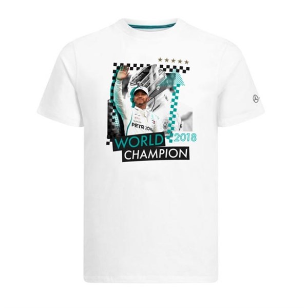 White Mercedes AMG Lewis Hamilton 2017 Championship T-Shirt 